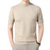 For the Spring and autumn of 2025, a men's semi-high-neck short-sleeved T-shirt with a wool-like knitted sweater is a versatile inner layer for both casual and business use Item Picture